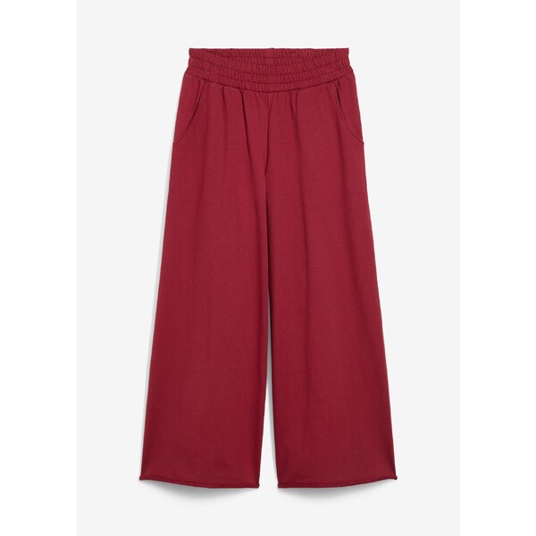 bonprix Tepláky z bio bavlny, 7/8 dĺžka, farba červená 65006395