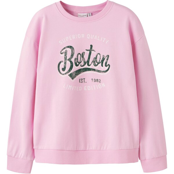 NAME IT Mikina NKFVILOUI tmavozelená / svetloružová / biela 65010925