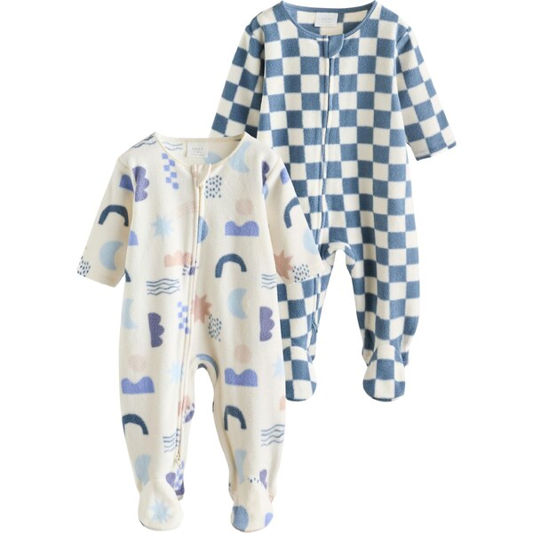 Next Pyžamo modrá / svetlomodrá / púdrová / biela 65883906