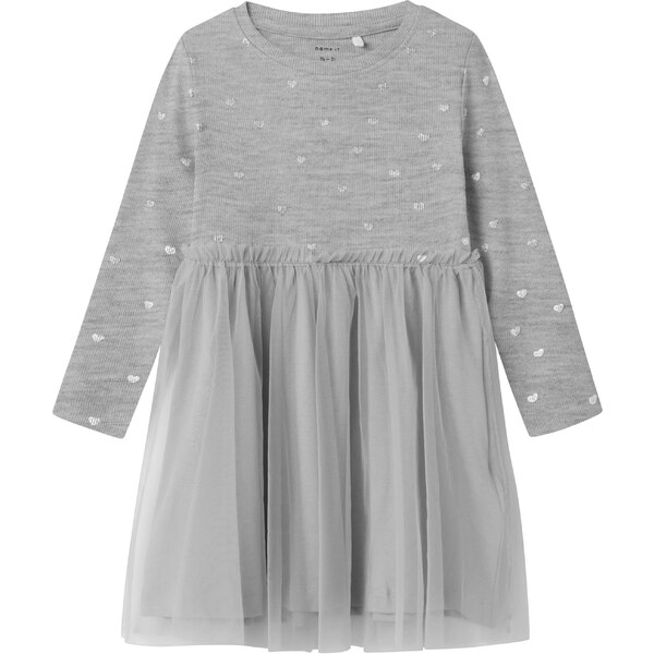NAME IT Šaty NMFNadja sivá melírovaná / strieborná 65795336