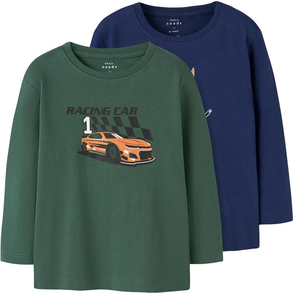 NAME IT Tričko NMMVAGNO tmavomodrá / tmavozelená / oranžová / čierna 65026177