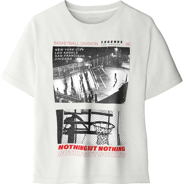 NAME IT Tričko NKMVOTO sivá / tmavočervená / čierna / biela 65010926