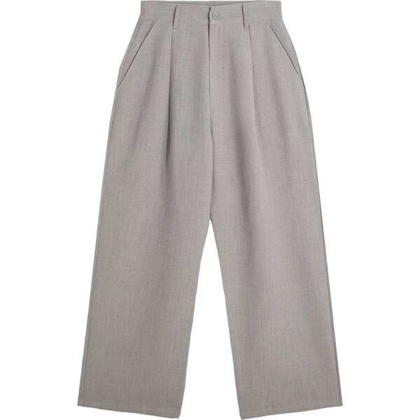 Bershka Plisované nohavice sivá melírovaná 65861648