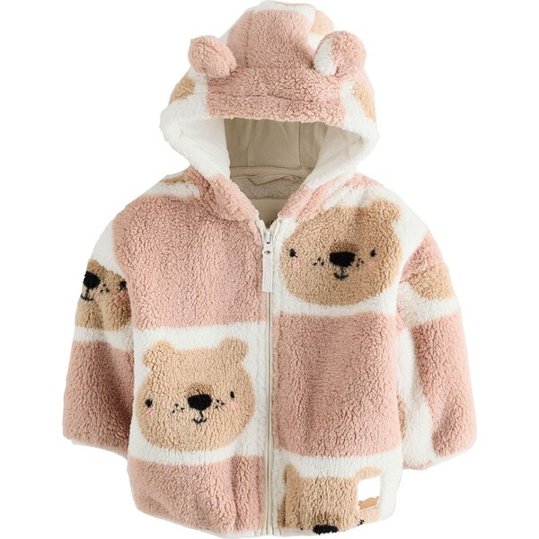 Next Flisová bunda kapučíno / mokka / biela 65052319