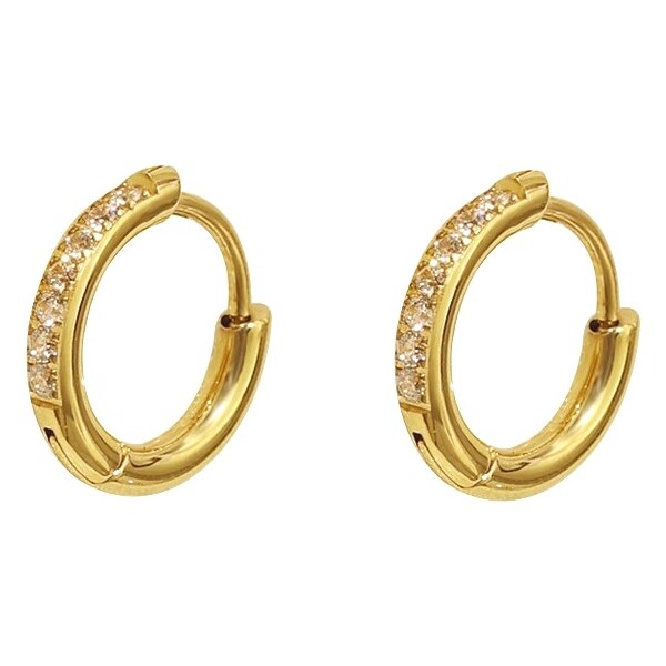 Troli Kruhové náušnice z pozlátenej ocele so zirkónmi VHLLE2008G 66582448