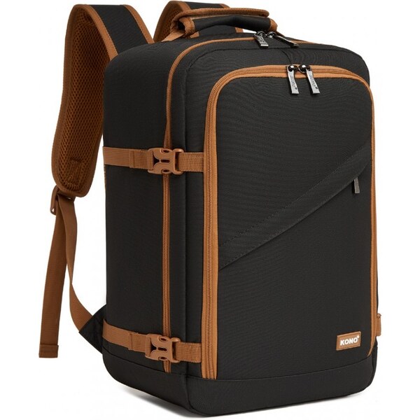 KONO Batoh - Carryon, pre cestovateľov, čierno/hnedý 66107167