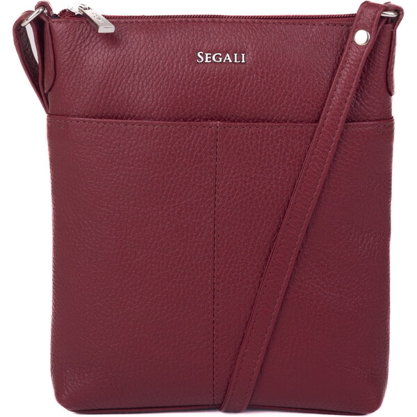 SEGALI Dámska kožená crossbody kabelka 7001 B bordo 66584985