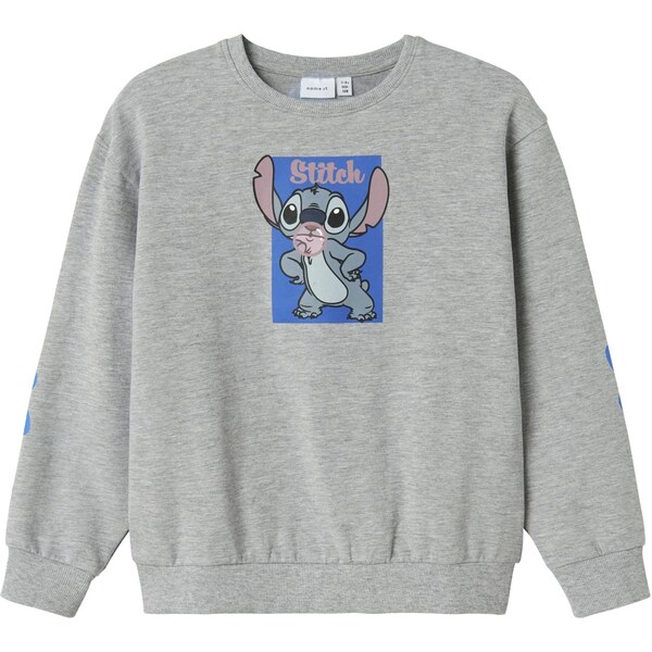 NAME IT Mikina Stitch modrá / sivá melírovaná / svetlofialová / čierna 65026246