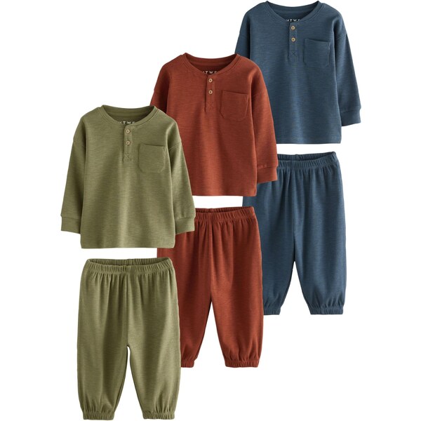 Next Pyžamo námornícka modrá / hrdzavohnedá / olivová 65884461