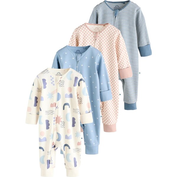 Next Pyžamo svetlobéžová / kráľovská modrá / ružová / biela 65885711