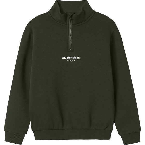 NAME IT Mikina NKMBrody olivová / biela 65026219