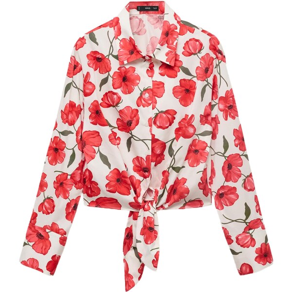 MANGO Blúzka POLA tmavozelená / červená / svetločervená / biela 65887192