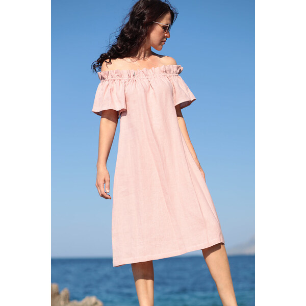 Lotika Linen České ľanové carmen šaty 65033464