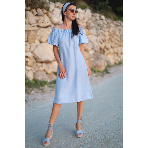 Lotika Linen České ľanové carmen šaty 65033467