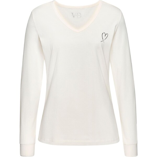 VIVANCE Tričká na spanie sivá / čierna / biela ako vlna 65655272