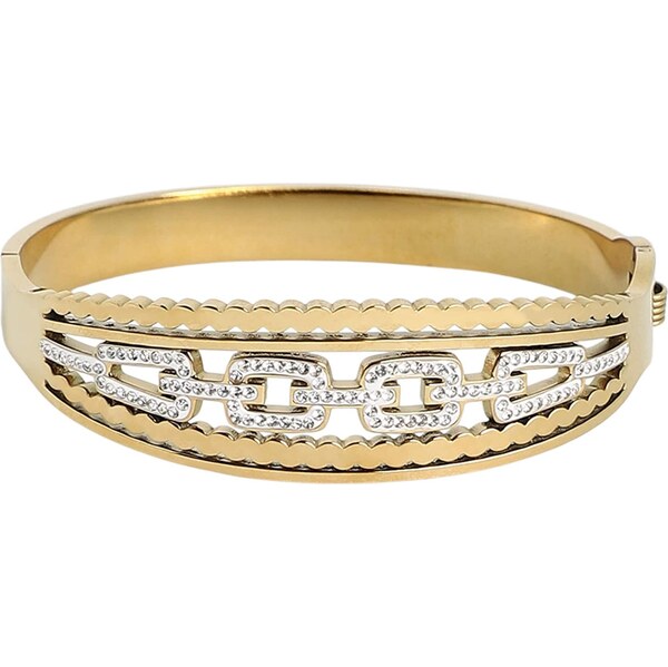 SOHI Náramok Samara zlatá / priehľadná / biela 65657240