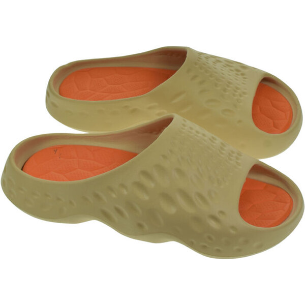 JOHN-C Unisex béžové chunky komfortné šľapky s 3D povrchom 65045084