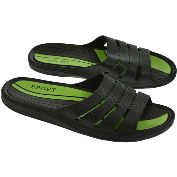 JOHN-C Pánske nadrozmerné čierne gumené šľapky ŠPORT 47-50 65045089