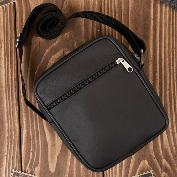 Abruzzo Pánska kožená taška cez rameno ABR-44 | čierna ABR-44 57919958