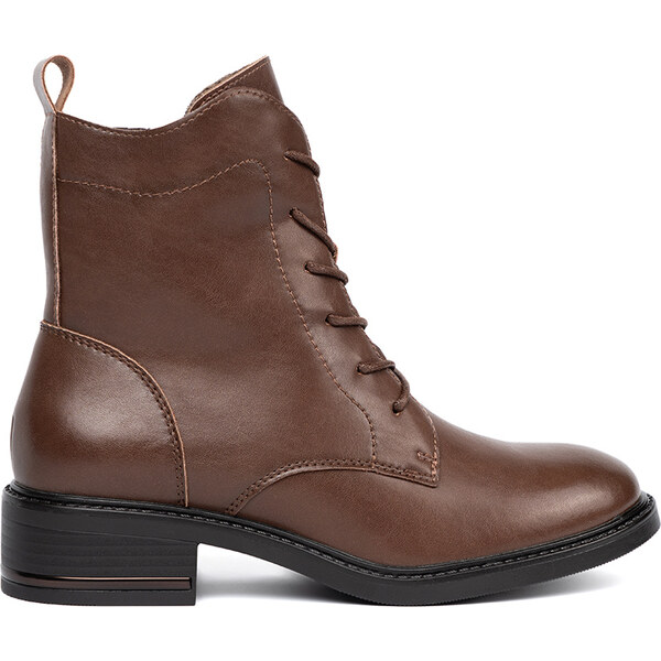 Brown lace-up ankle boots with a low heel by Sergio Leone 65047420