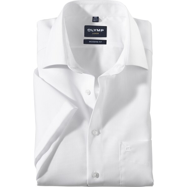 Pánska biela košeľa Luxor krátky rukáv OLYMP modern fit 52309554