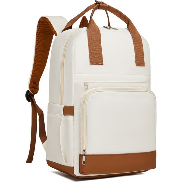 Ruksak - KONO na počítač s USB-C nabíjacím portom, béžovo/hnedý 66043669