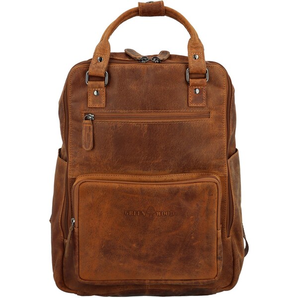 Pánsky kožený batoh camel - Greenwood Rufus Camel 65066224