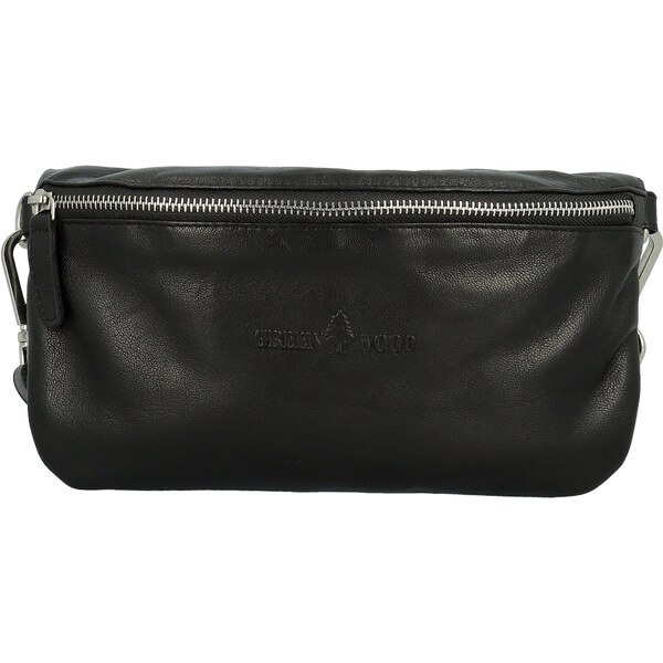 Dámska kožená kabelka/ľadvinka čierna - Greenwood Luigi čierna 65066231