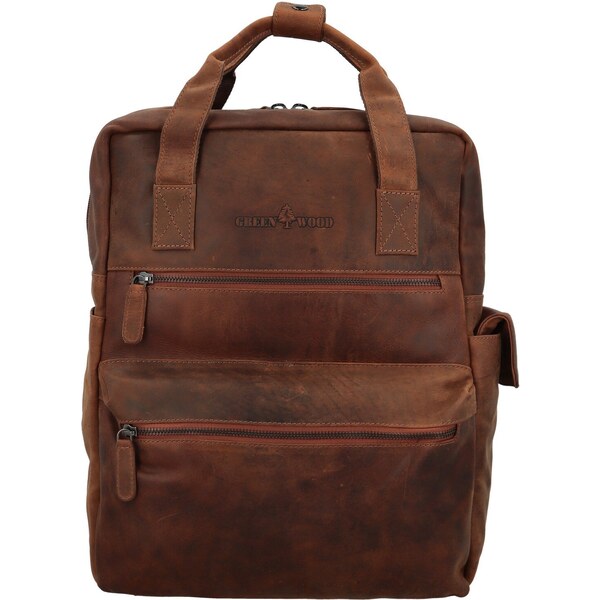 Pánsky kožený batoh hnedý - Greenwood Rufus hnedá 65066223