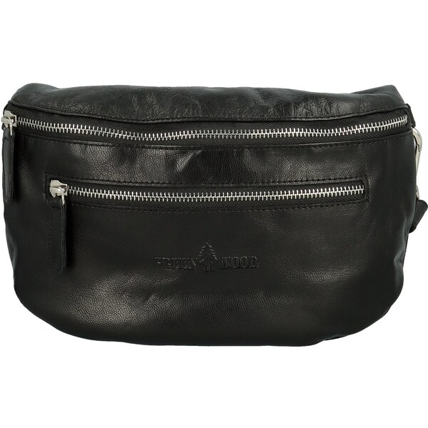 Dámska kožená kabelka/ľadvinka čierna - Greenwood Terry čierna 65066243