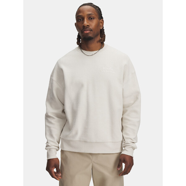 Mens sweatshirt Under Armour UA Icon Rev Terry Crew-WHT - Mens 65233105