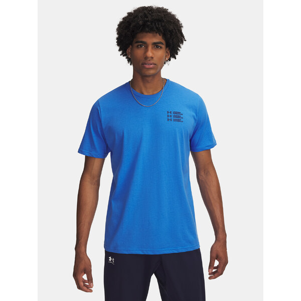 Mens T-shirt Under Armour UA TRIPLE STACK LC LOGO SS-BLU - Mens 65233123