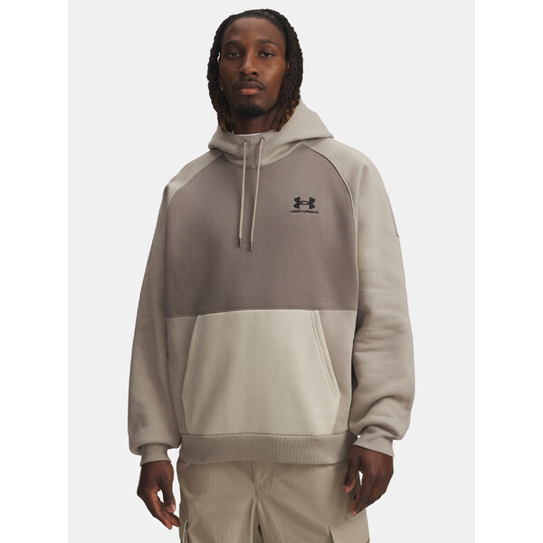 Mens sweatshirt Under Armour UA Icon HW Colorblocked Hdy-BRN - Mens 65233181