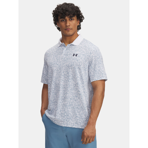 Mens T-shirt Under Armour UA Matchplay Printed Polo-WHT - Mens 65233200