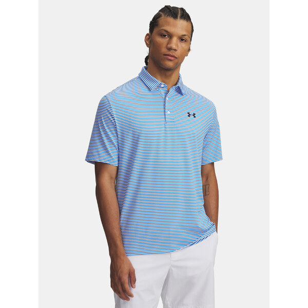 Mens T-shirt Under Armour UA Playoff 3.0 Stripe Polo-BLU - Mens 65237247