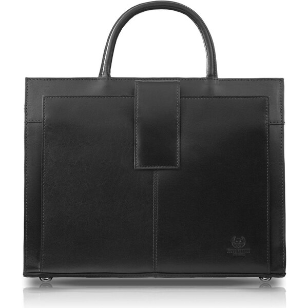 Paolo Peruzzi Dámska kožená aktovka A4 do ruky a cez rameno | čierna T 64589310
