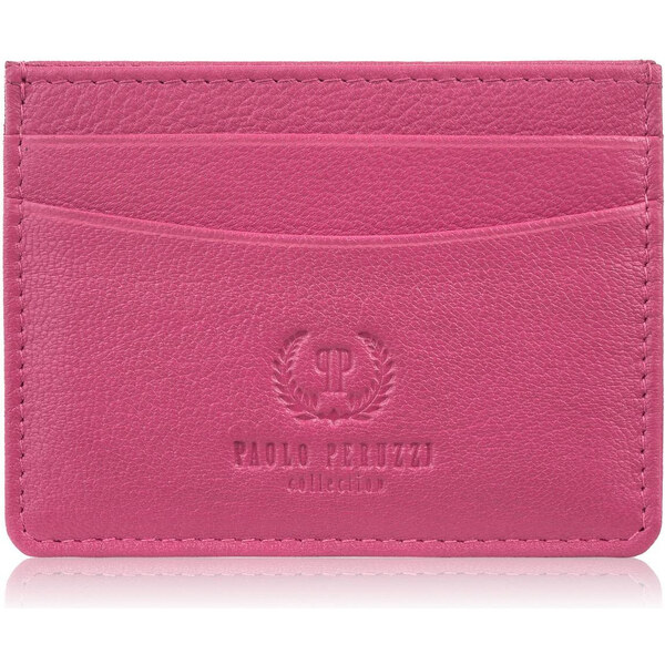 Paolo Peruzzi Kožené praktické puzdro na karty a vizitky | ružová T 64735429