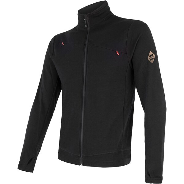 Pánska mikina Sensor Merino Upper celozips čierna veľkosti oblečenia S 65797030