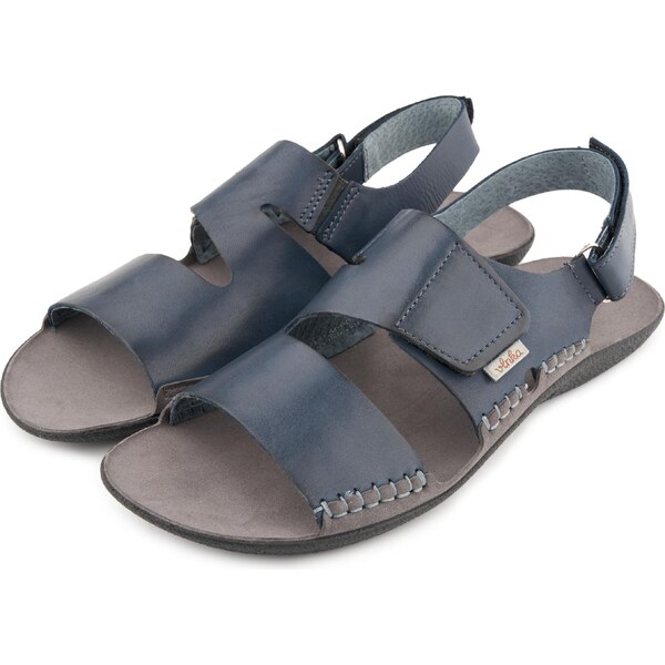 Vlnka Pánske kožené sandále Vincent tmavo modrá veľkosti obuvi - 65797043