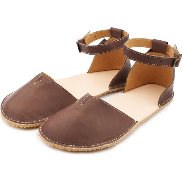 Vlnka Dámske barefoot kožené sandále Zina hnedá veľkosti obuvi - 65797061