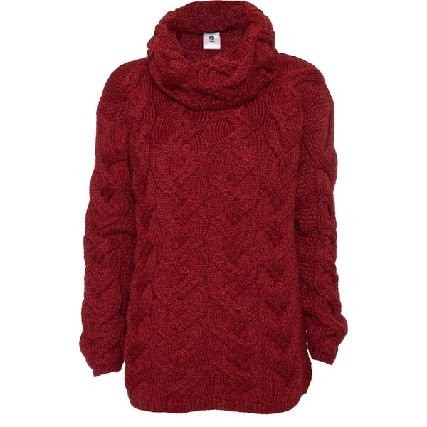 Dámsky vlnený sveter Vlnka S03 červená veľkosti oblečenia S 65797106