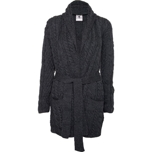 Dámsky vlnený sveter Vlnka S16 zavinovací tmavo sivá veľkosti 65797108