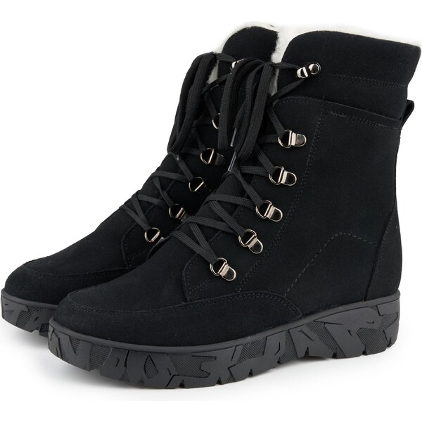 Vlnka Dámske kožené zimné topánky s ovčou vlnou Magdalena čierna 65798903