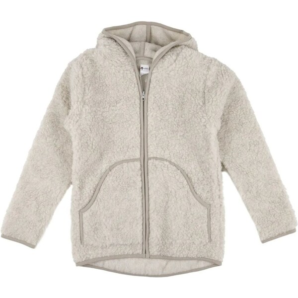 Vlnka Mikina z ovčej vlny s kapucňou svetlo sivá veľkosti oblečenia 65797244