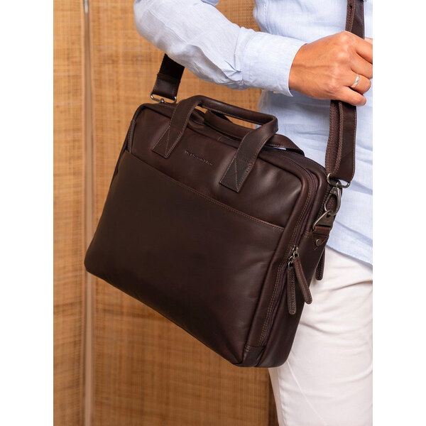 Pánska kožená taška na notebook The Chesterfield Brand Peter - hnedá 61852565
