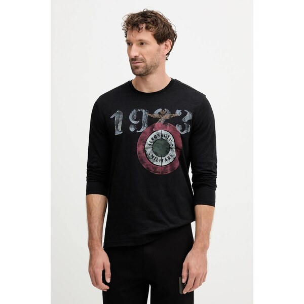 Bavlnené tričko s dlhým rukávom Aeronautica Militare 65064747