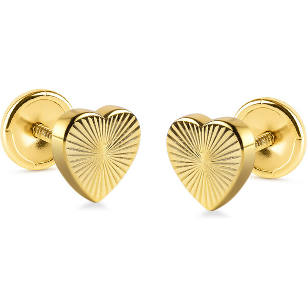Brilio Romantické srdiečkové náušnice zo žltého zlata 14/195.401/17 66587288