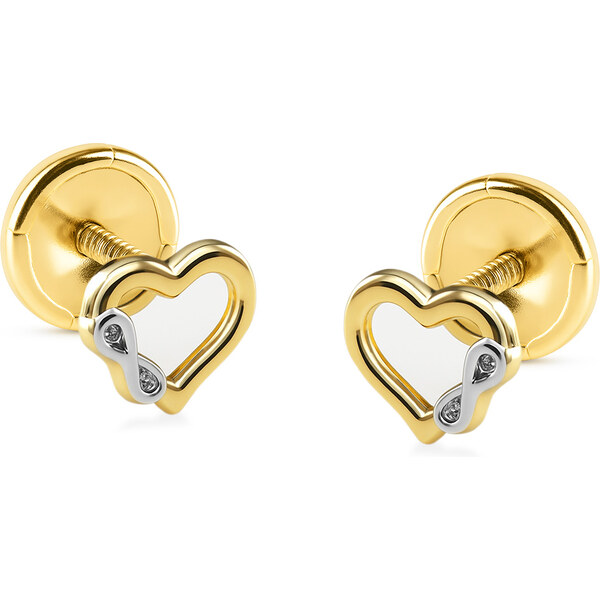 Brilio Zlaté bicolor náušnice Srdce a nekonečno 14/195.762/17 66586572