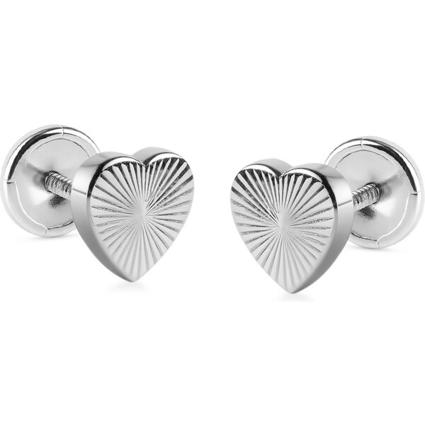 Brilio Romantické srdiečkové náušnice z bieleho zlata 14/195.401/17 66580331