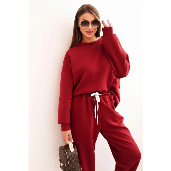 MladaModa Viskózová tepláková súprava s nášivkou na rukáve model 25353 65082411